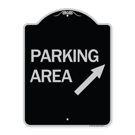 Parking Area Up Right Arrow Symbol Heavy-Gauge Aluminum Architectural Sign